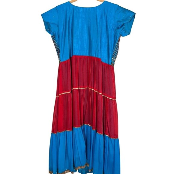 Roop Darsham Lehenga Dress Choli Red Beaded Sequin Metallic Anarkali Indian - Picture 8 of 13